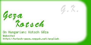 geza kotsch business card